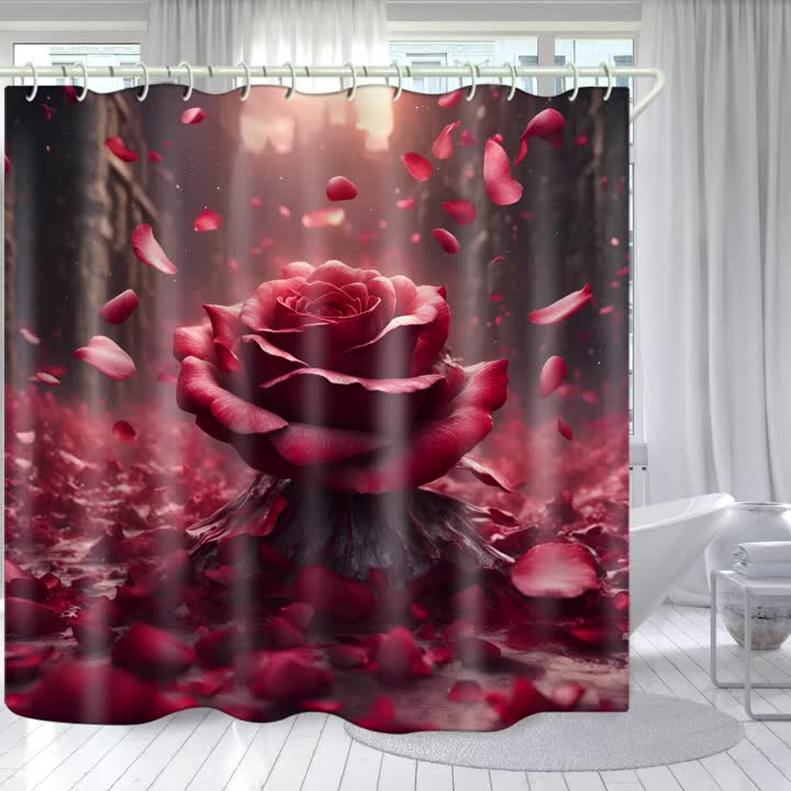 3D waterproof bath curtain