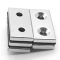 Square Double Hole N35 N42 N52 Countersunk Head Neodymium Magnet - Strong Square Magnet1