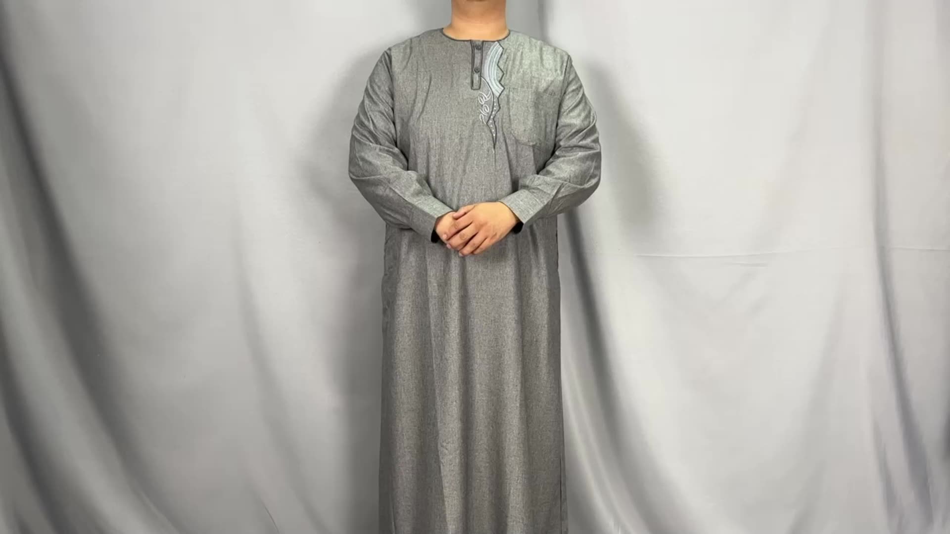 Abbigliamento islamico giubbah all&#39;ingrosso saudita arabo daffah thobe per uomini musulmani1