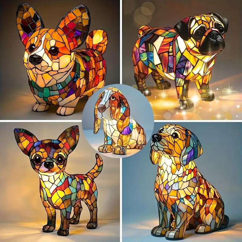 Художественный красочный светодиодный собачий ночной свет