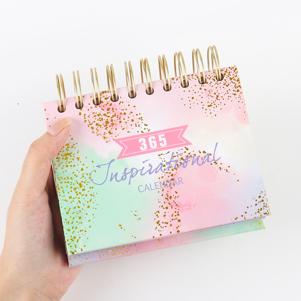 Calendario de escritorio motivacional de 365 días rosa