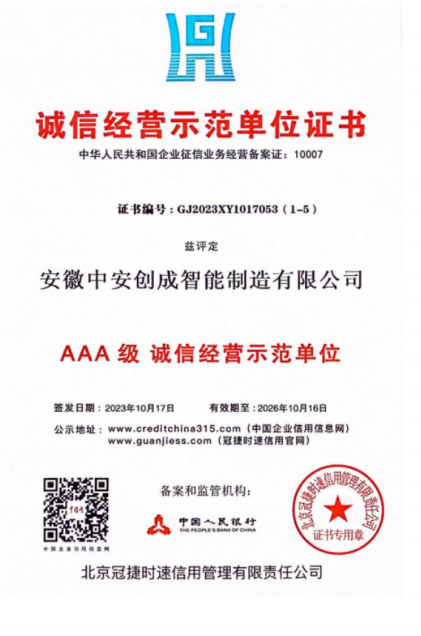 Certification of Honesty and Trustworthy Supplier Level