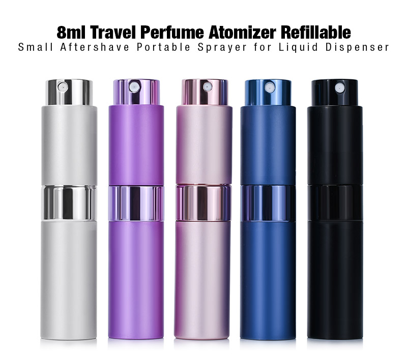 Aluminium Portable Refillable Perfume Atomizer