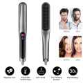 Hair Straightener Brush Hot Comb with LED Display Anti-scalding Comb Teeth 30s Fast Ceramic Heating Beard Straightener Comb