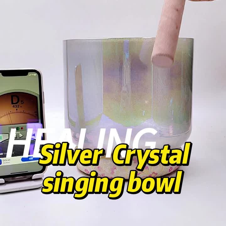 silver crystal singing bowl