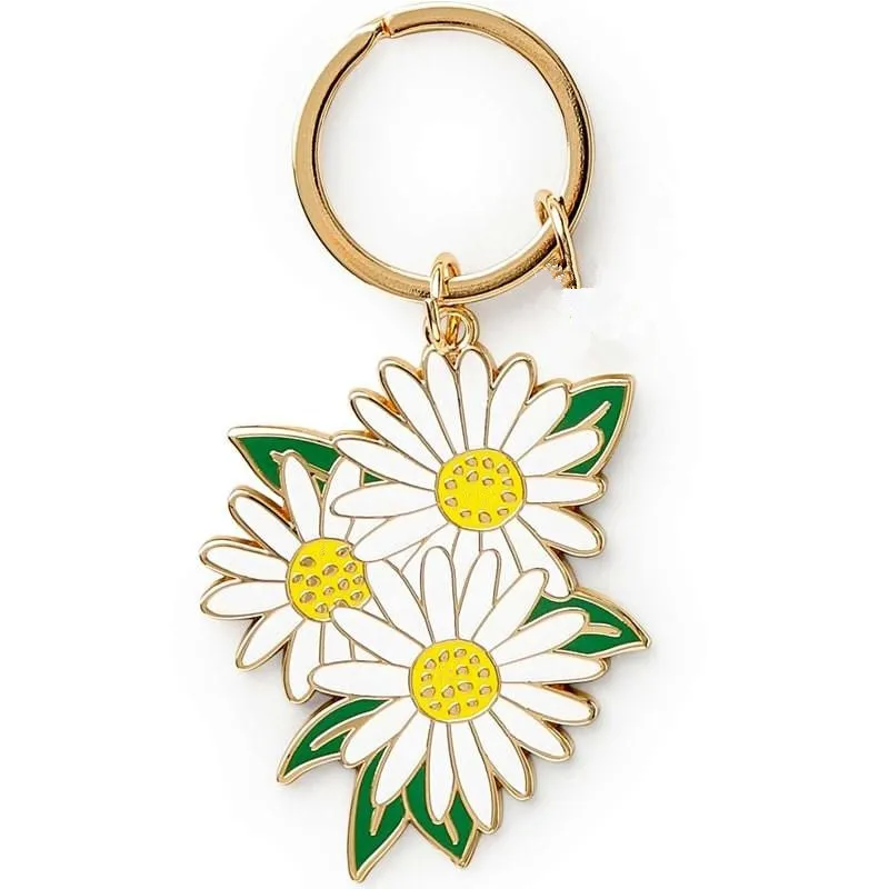 chrysanthemum metal keychain