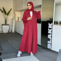 زنان عربی ماه رمضان گشاد عبای دبی ژاکت کش باف پشمی مسلمان ترکیه پوشاک اسلامی کت عبای1