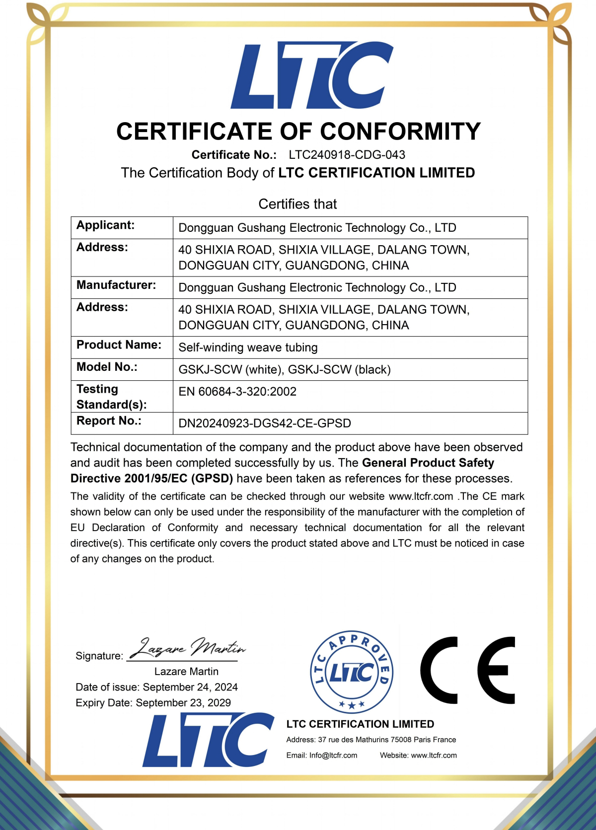 PET self-closed sleeve