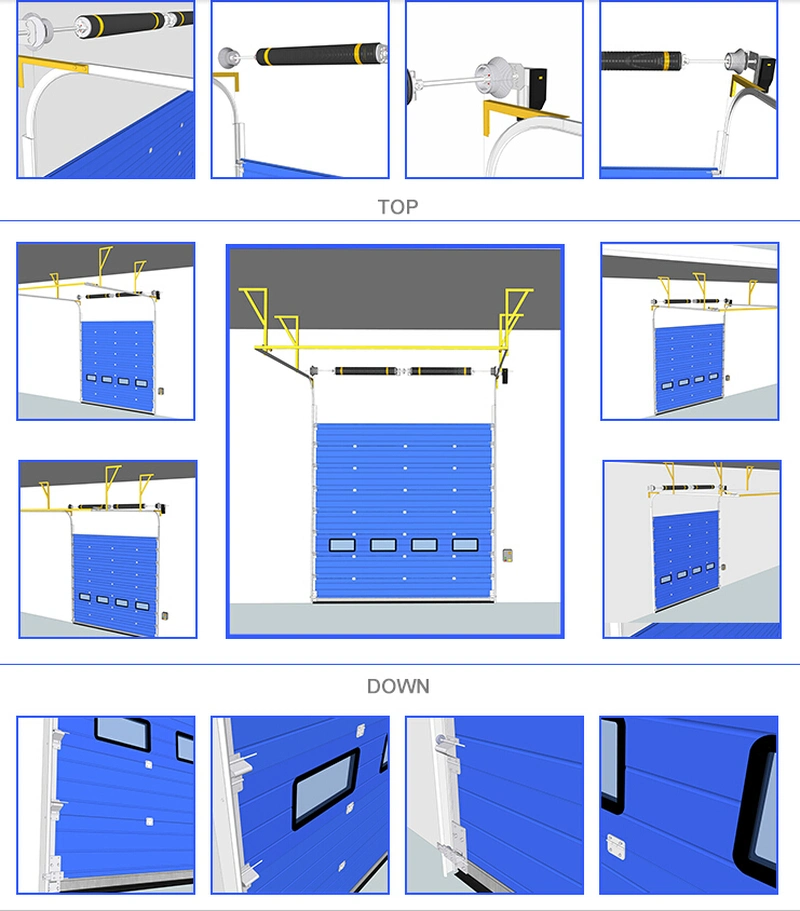 Puerta seccional de calidad para garaje con múltiples estilos de ventanas