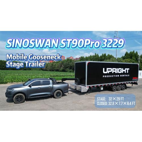 ST90Pro3229 Mobiler Bühnenanhänger | Neues hydraulisch klappbares Schwanenhalsdesign