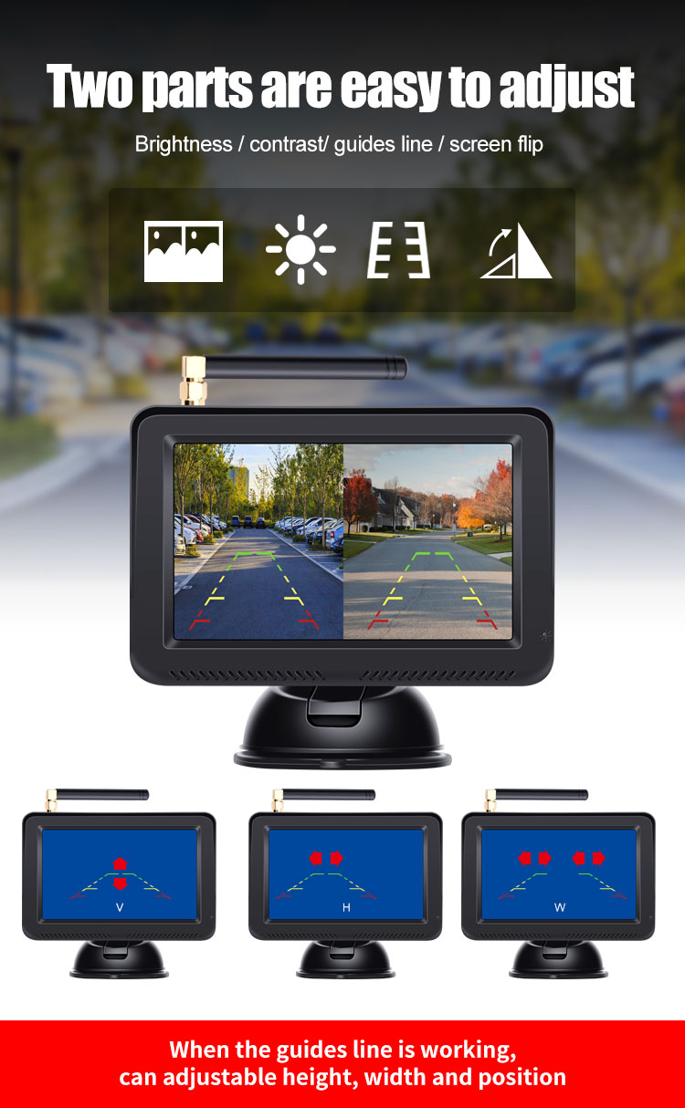 Wireless Reversing Camera Kit with Digital Signal, Waterproof Rear View Camera with 5 inch Wireless  Car Camera