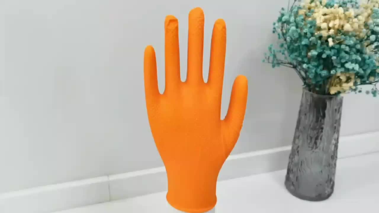 Gants d&#39;orange à motif en diamant gants résistants à l&#39;huile Réparation de voitures Gants noirs1