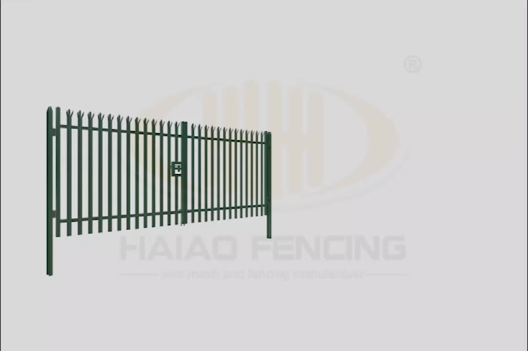 Pagar 2.1x5m serbuk hijau bersalut Palisade pagar pintu pagar1