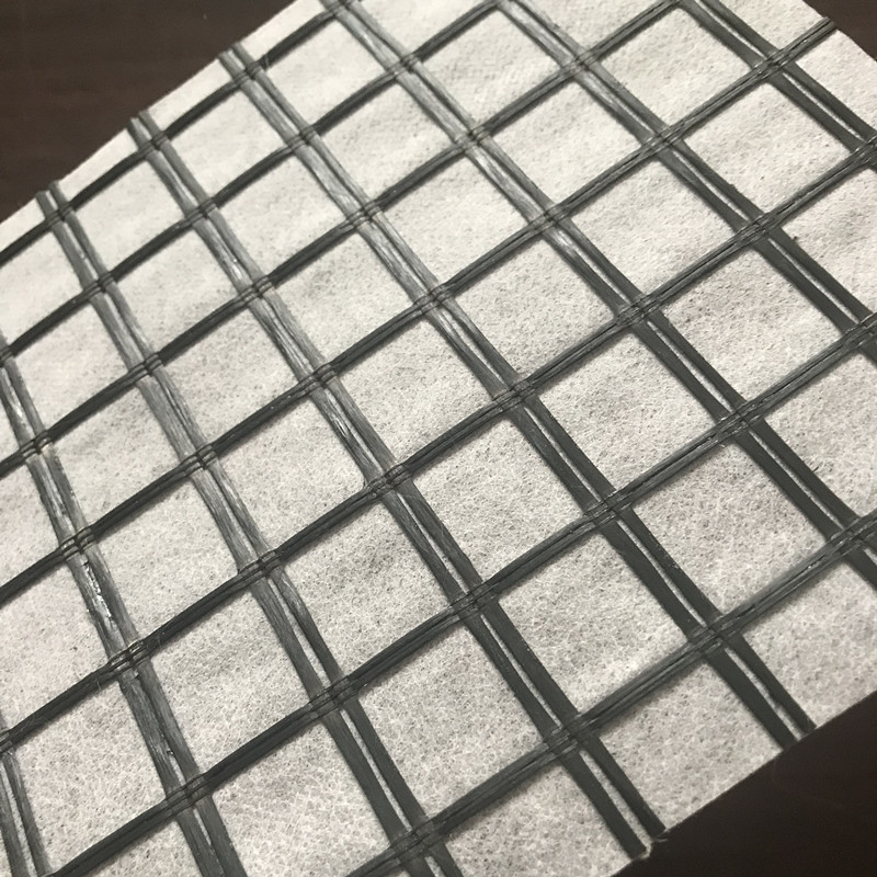 Fiberglass Geogrid Composite With Nonwoven Geotextile