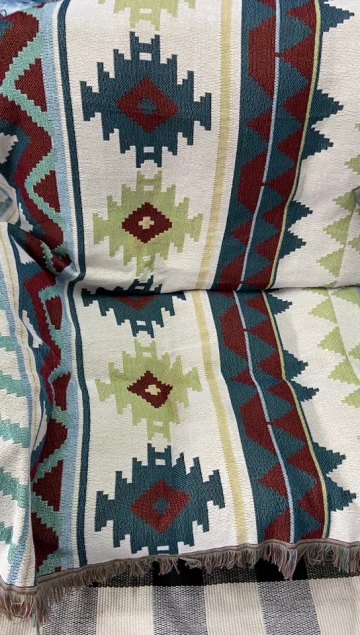 Custom jacquard picnic woven throw image tassel tapestry blanket1