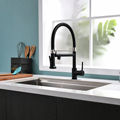 Modern Black and Nickel Kitchen Faucet with Pull Down Sprayer1