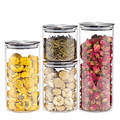 Clear Glass Jar Storage Bottles Jars Food Storage Container With Airtight Bamboo Lid1