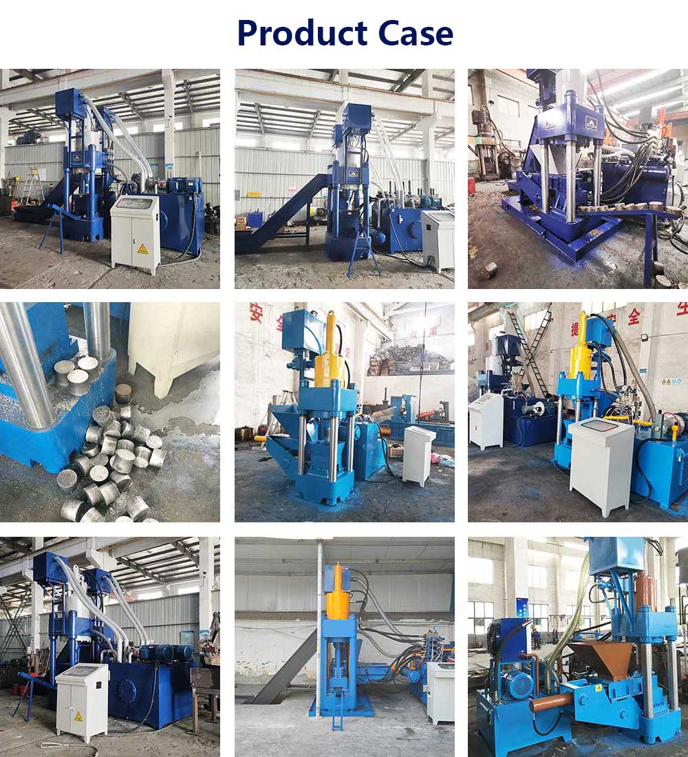 Vertical briqeutting press for Aluminum turnings