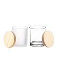 200ml Transparent Matte Clear Frosted Empty Candle Glass Jar with Wood Lid1