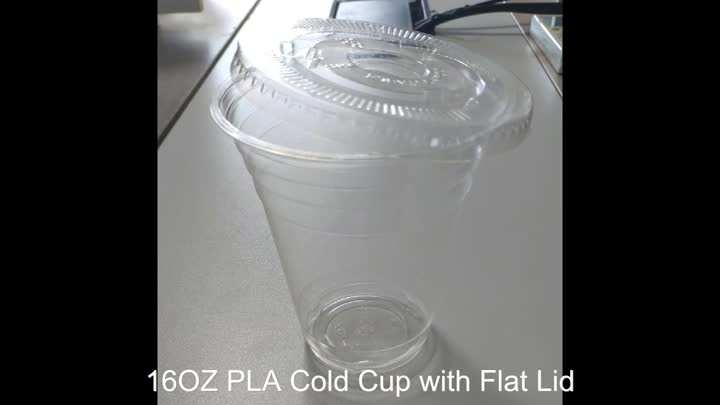 7.19 12OZ PLA Cold Cup with Flat Lid