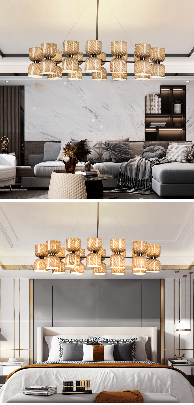 G-Lights Lámpara colgante de araña de cristal redonda E27 para sala de estar interior de lujo moderno