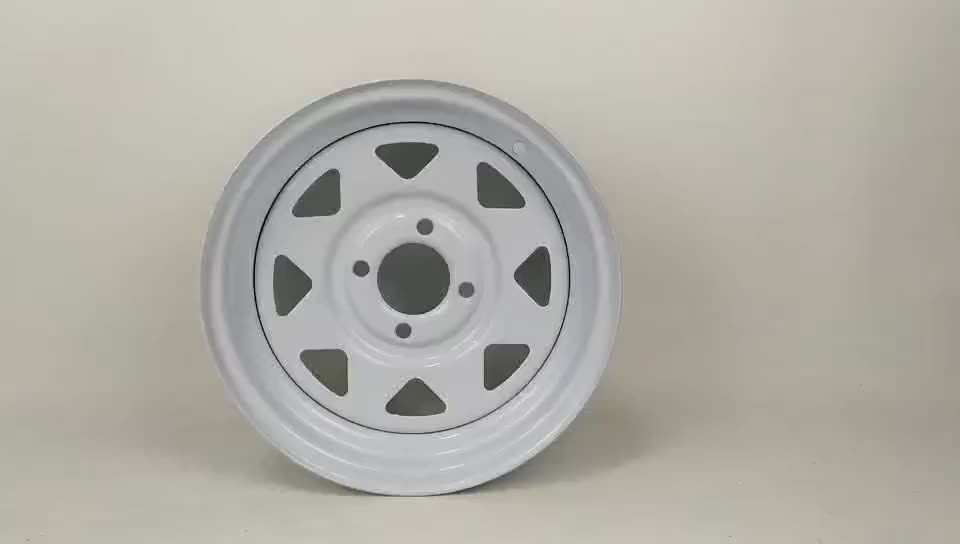 Vente chaude 6 trous 15x6 Rim de roue en acier 8 Estrapage 6x139.7 15 pouces Roule de remorque chromée1