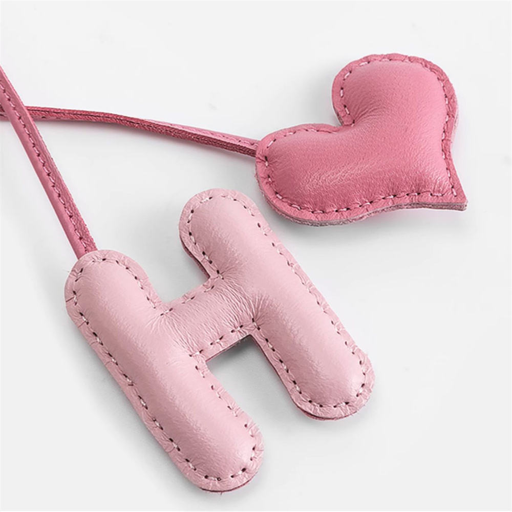 Sheepskin Letter Heart Keychain Luxurious Fashion 