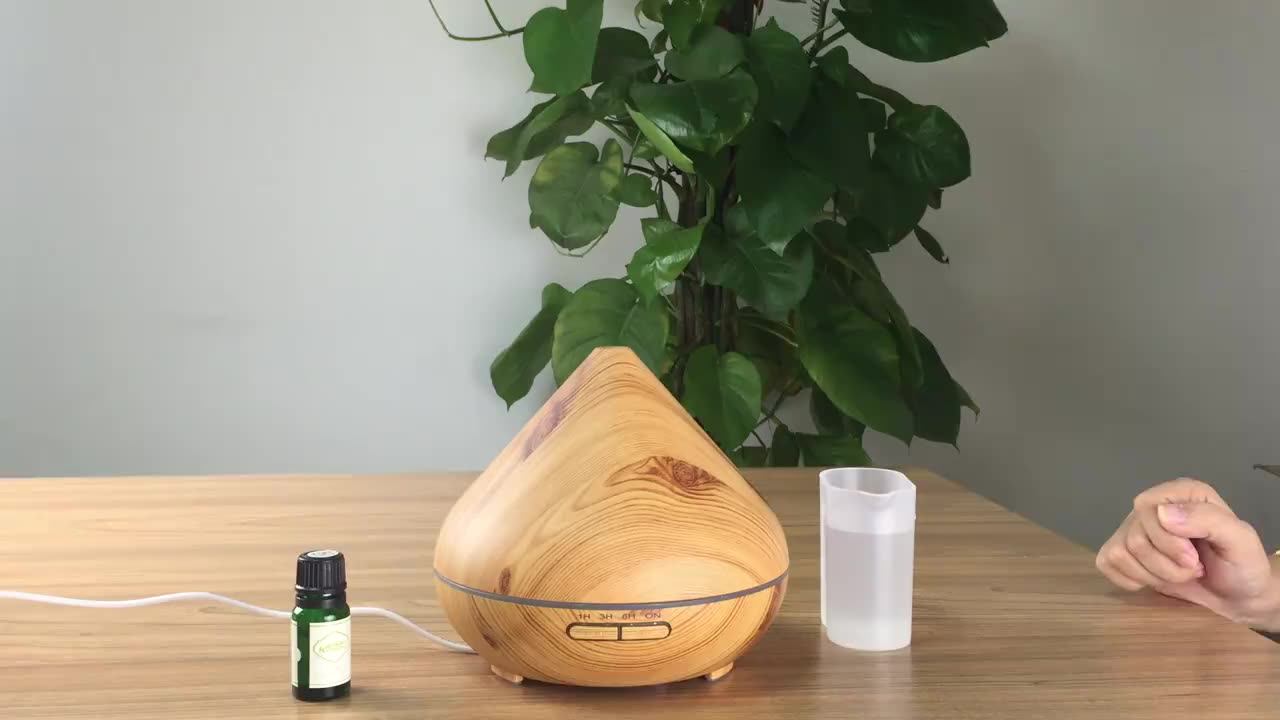 Creative wood grain aroma diffuser led colorful timing humidifier home bedroom humidifier office desktop humidifier1