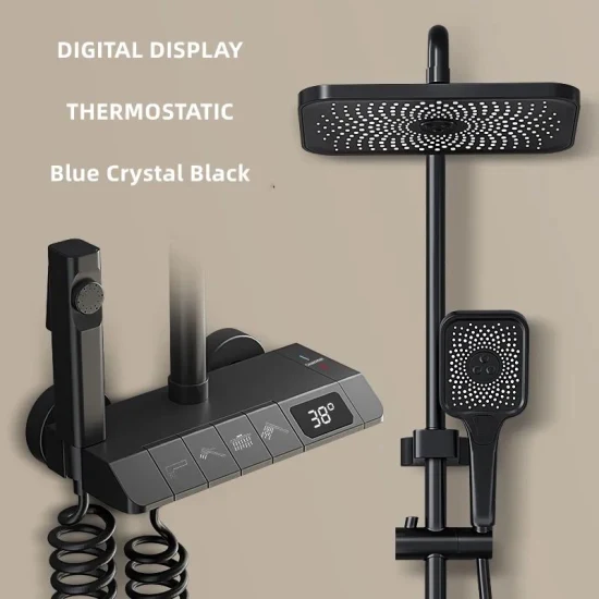 6202digital Display Shower System Bathroom Four-Speed Constant Temperature Shower Set Rain Shower Set1