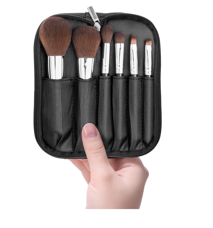 Kit de brossage de maquillage à glissière 6pcs mini