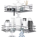 Rust-Proof Stainless Steel Corner Shower Caddy: A Drilling-Free Solution for Your Bathroom Organization Needs1