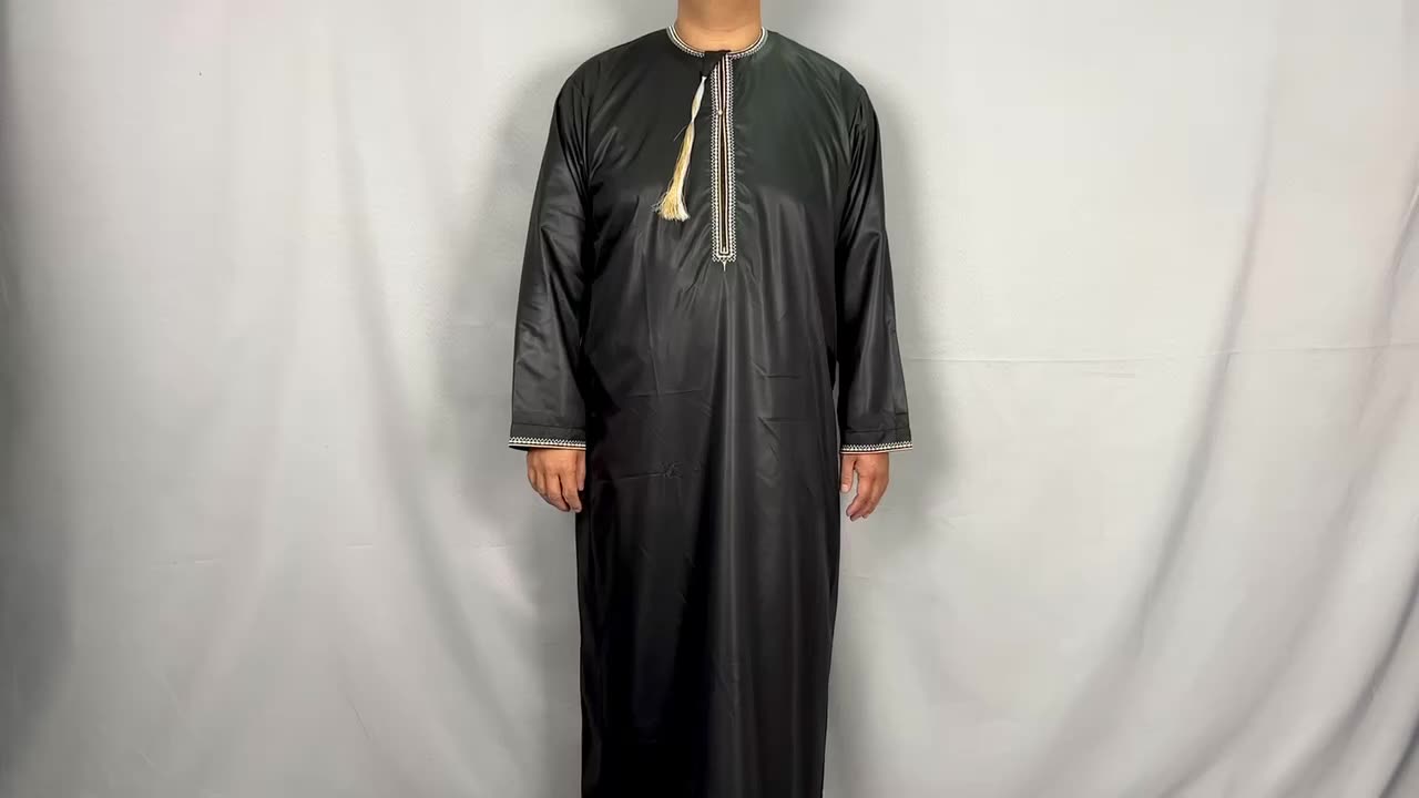 BigLife816 Arabic Muslim Fashion Men Stand Stand Collar Stampa oro Modest Islamic Abbigliamento 2021 Jubba Thobe Kaftan Dress1