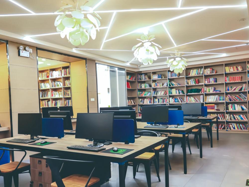 Digital Library with Computer Workstations