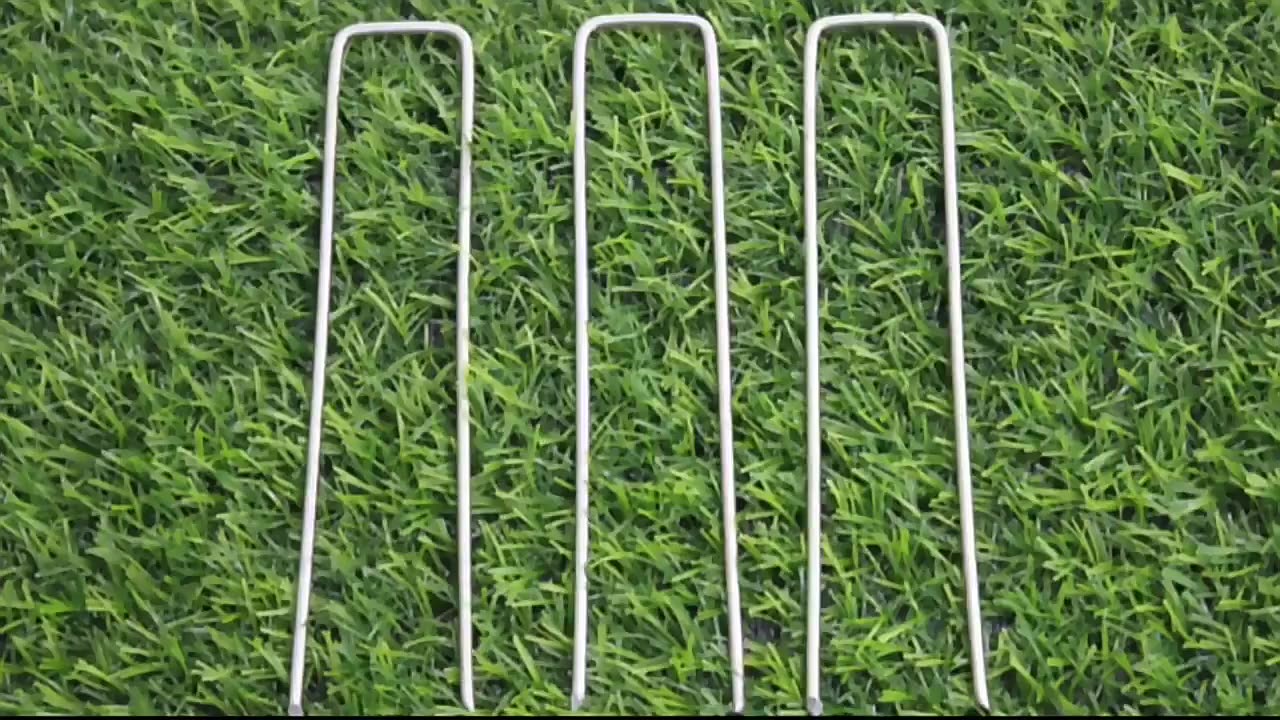 Factory supply 12 inch garden staples / u shaped turf nails / turf pins in Amazon1