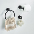 Matte Black Stainless Steel Wall Mount Towel Holder and Hand Towel Ring - Bathroom Accessories1