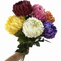 Long Stem Silk Pineapple Chrysanthemum Artificial Wedding Floral Decoration1
