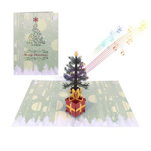 Biglietto d'auguri per albero regalo di Natale 3D
