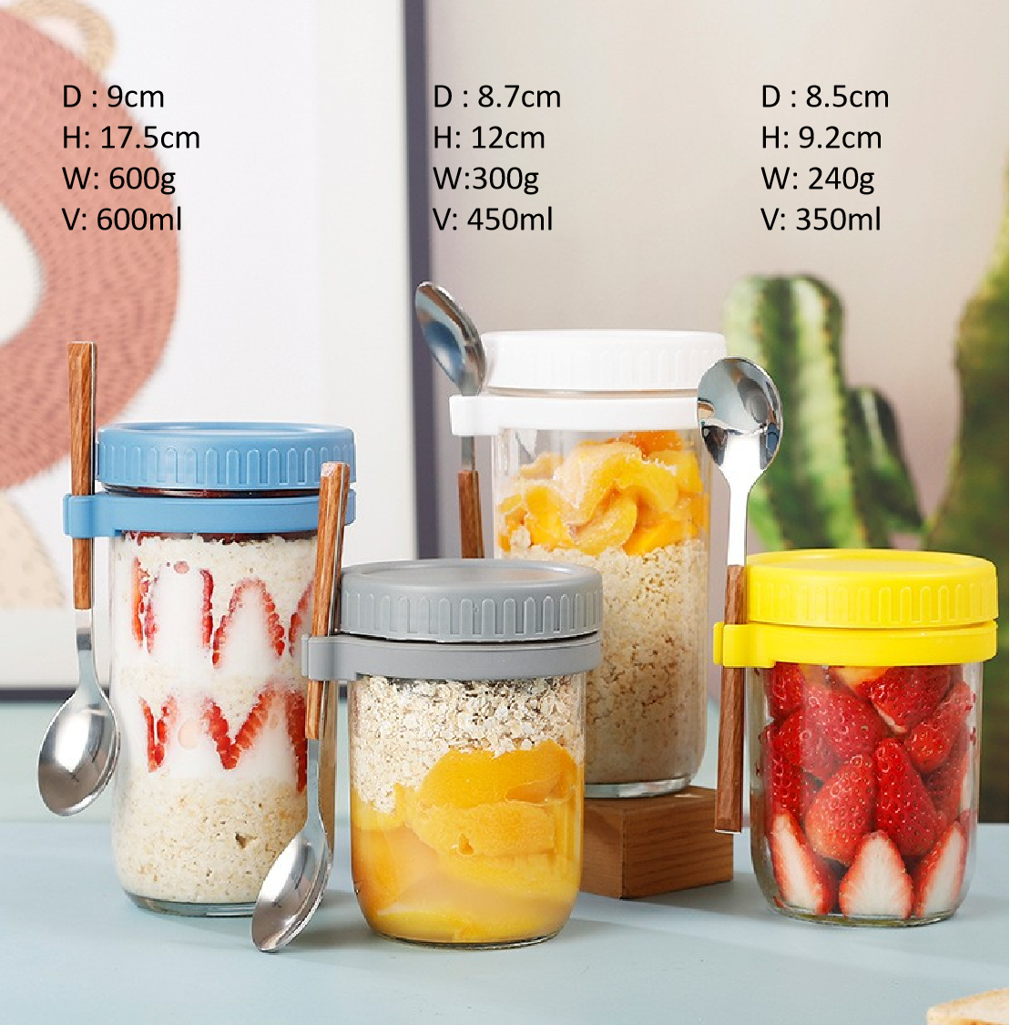 Overnight Oats Glass Jars