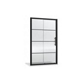 Modern Black Stripe Tempered Glass Bathroom Door 8mm PTB 119x190cm1