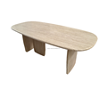 Modern Oval Beige Travertine Coffee Table for 6 Seater Luxury Tea Table1
