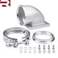 3.0\" V-Band 90 Degree Cast Turbine Elbow Adapter Flange 304 SS with Clamp for T3/T4 Turbocharger1