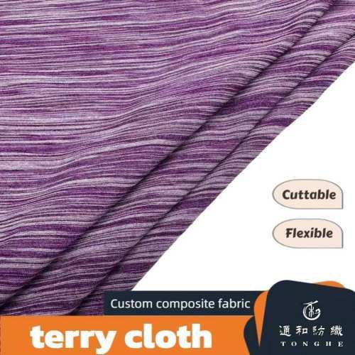 Tecido de jérsei único leve e durável Tonghe, tecido roxo resistente ao desgaste para roupas
