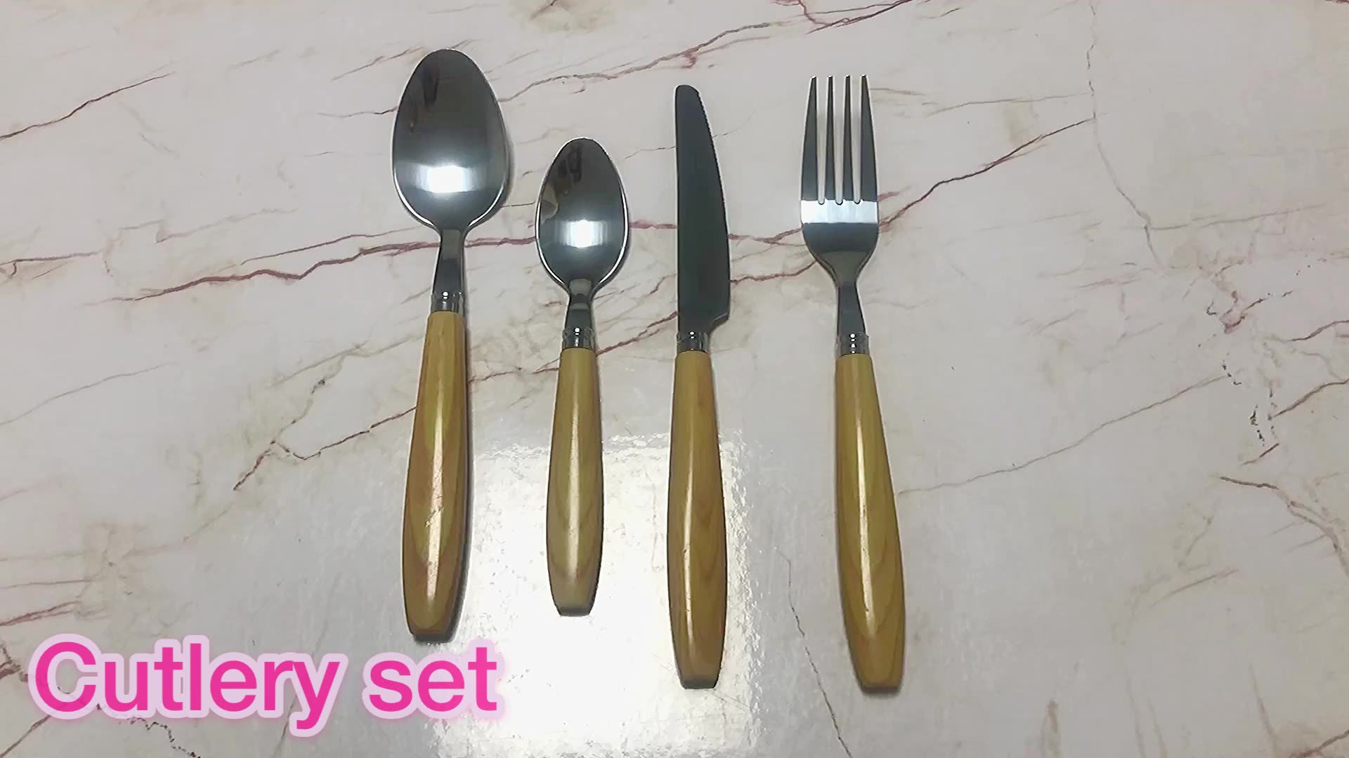 Högkvalitativ rostfritt stål elegant plattvarig set soppsked biff gaffel knivens bestick set middag serveringsredskap bordsware set1