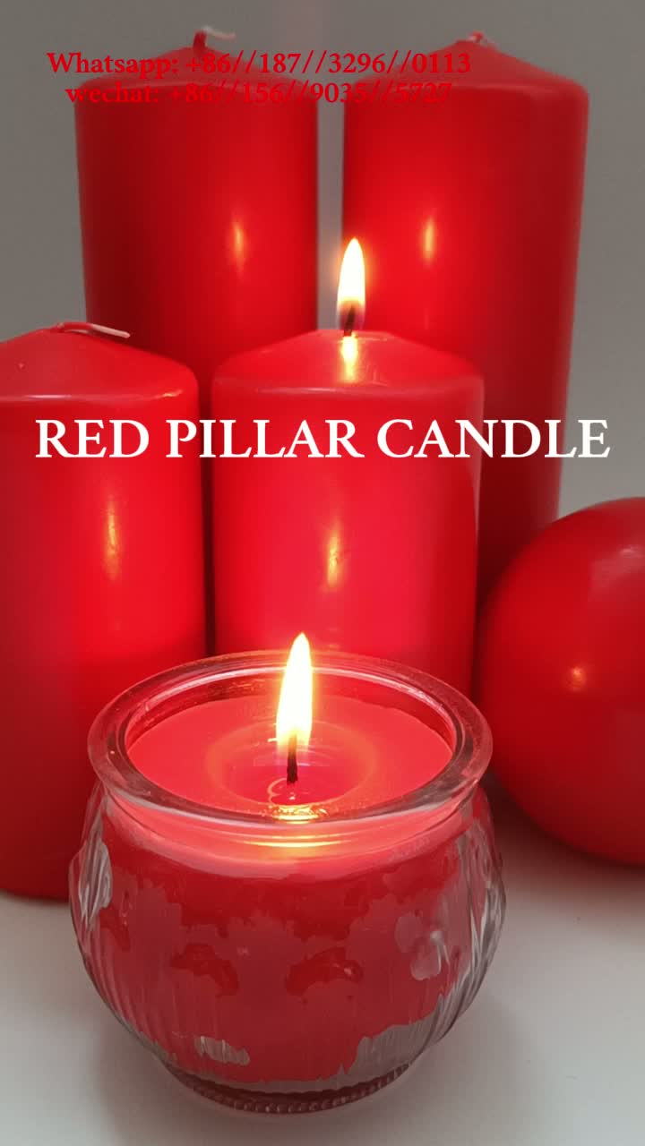 Betty red pillar candle