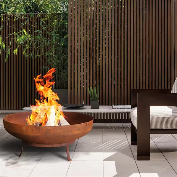 outdoor wood burning fireplace