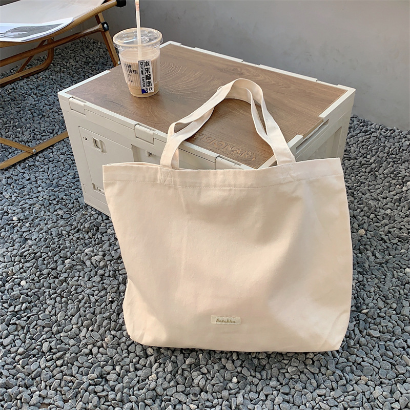 ソリッドコットンキャンバスバッグ