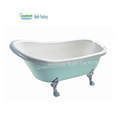 UK Antique Freestanding Soaking Roll Top Claw Foot Bathtub with Shower1