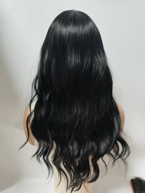 Black long hair wavy wig
