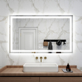 European and American Rectangular Touch Screen Smart Mirror LED Cosmetic Mirror Smart Bath Mirror Defogging1