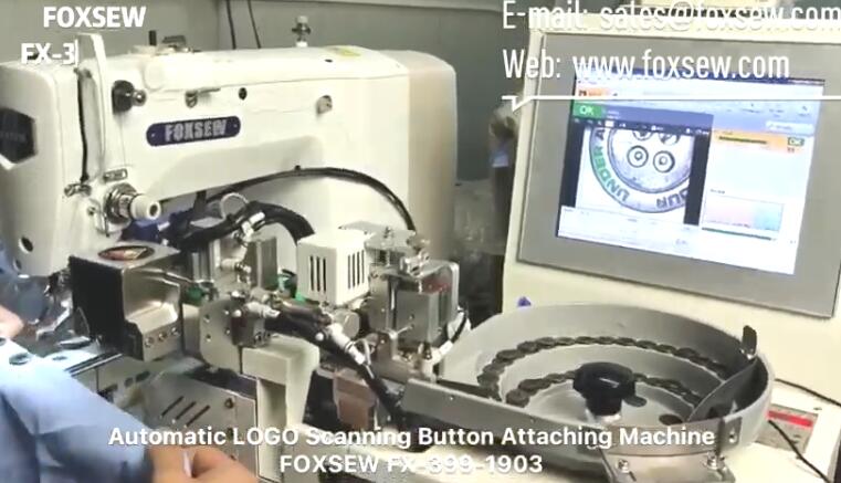 Automatic LOGO Reading Button Attaching Machine